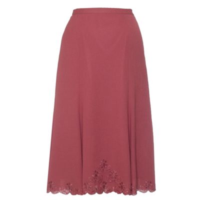 Eastex Rose Scrolls Emb Flared Skirt