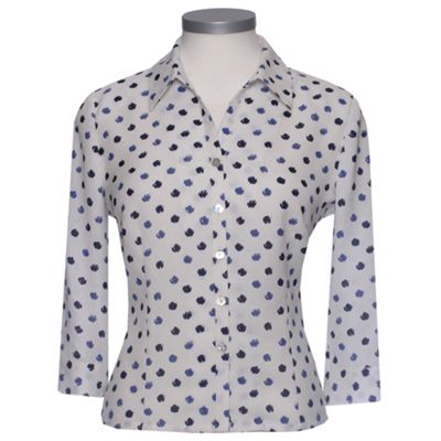 Eastex Ivory Linen spot blouse