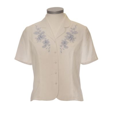 Eastex Ivory Honey Suckle Embroidered Blouse