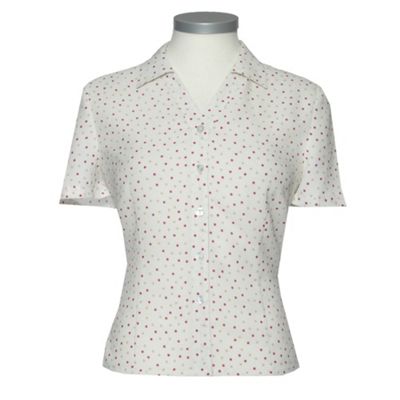 Ivory short sleeve Mini Spot Blouse