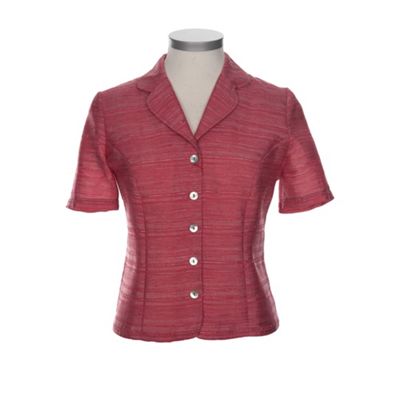 Eastex Pomegranate Short Sleeve Ripple Weave Blouse