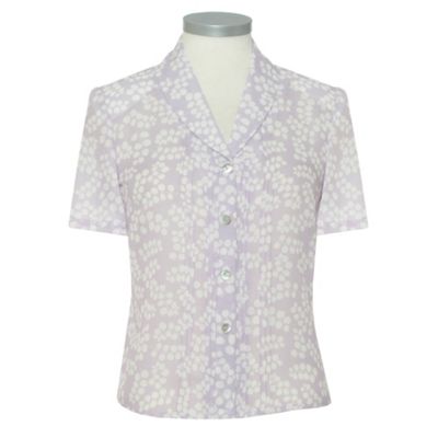 Eastex Lilac Clover leaf Short Sleeved Georgette Blouse