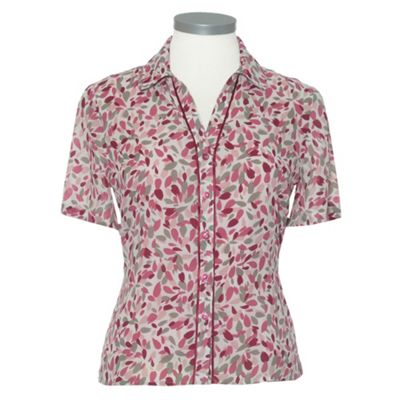 Rose short sleeve Petal Print Blouse and Vest