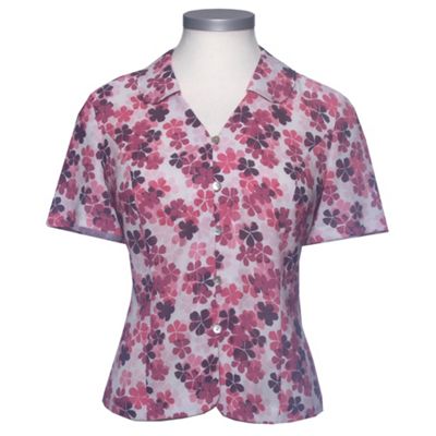 Eastex Short sleeve Poppy Print Blouse