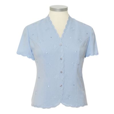 Eastex Seaspray Short Sleeve Scallop Blouse