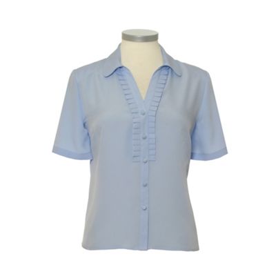 Eastex Seaspray Short Sleeve Pleat Front Blouse