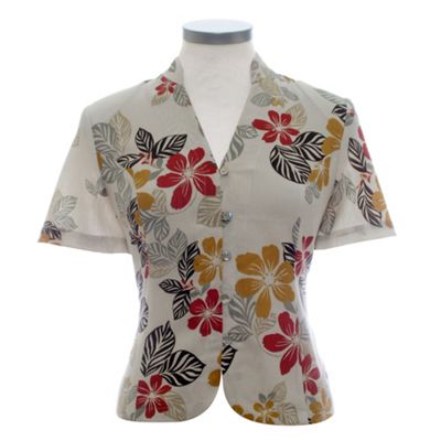 Eastex Paprika tropical floral blouse