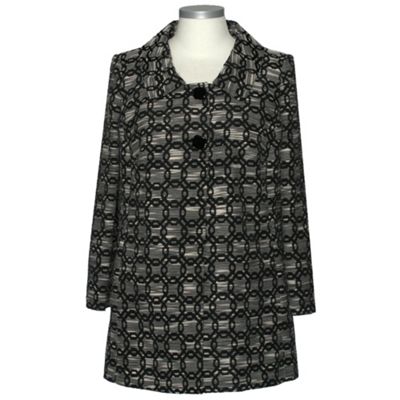 Black and Ivory Graphic Print Jacket