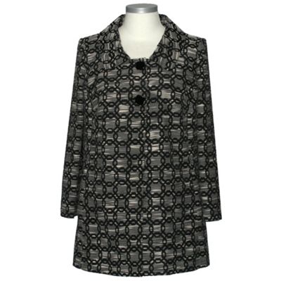 Ann Harvey Black and Ivory Graphic Print Jacket