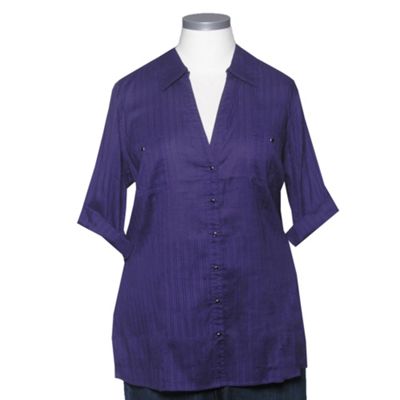 Ann Harvey Purple Stripe Blouse