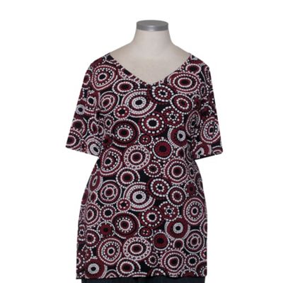 Ann Harvey Mosaic Print V-neck Top