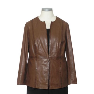 Ann Harvey Collarless Leather Jacket