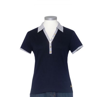 Navy Ticking Collar Rugby