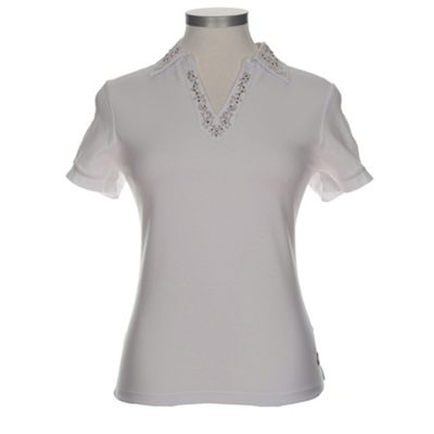 Dash White Embroidered Collar Rugby