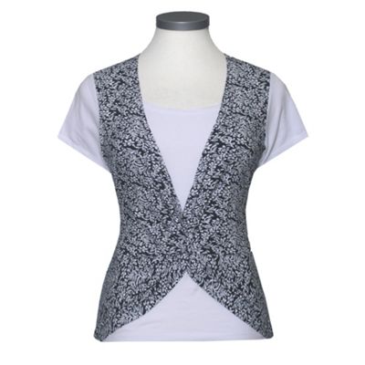 Navy Twist Front t_shirt