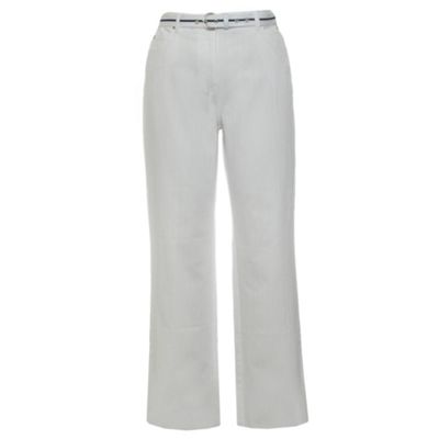 White Regular Vertical Denim Trousers