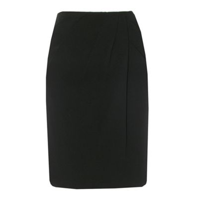 Kaliko Pleat Front Pencil Skirt in Black