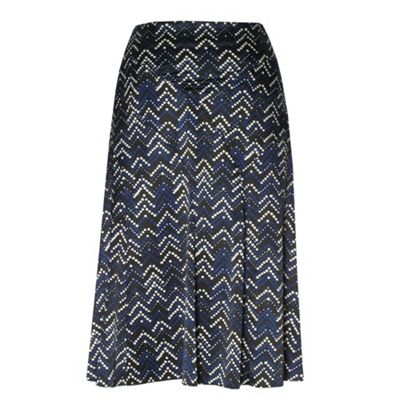 Kaliko Zigzag Skirt in Napoleon Navy