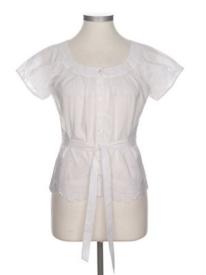 Kaliko Short sleeve embroidered hem blouse