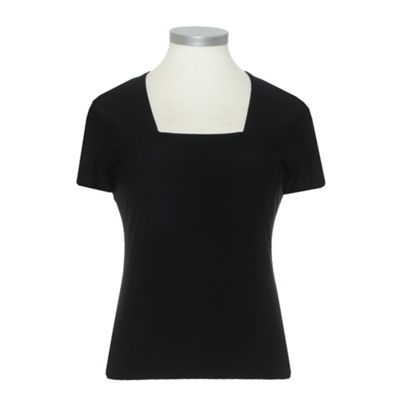 Short Sleeve Basic Square Neck