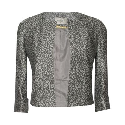 Minuet Petite Petite Cropped Animal Print Jacket