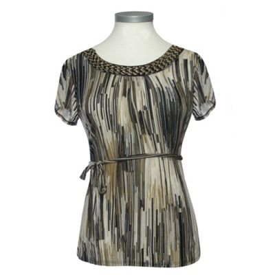 Alexon Bead Trim Print Top