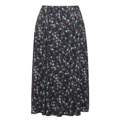 Eastex Grey multi mini floral flared skirt