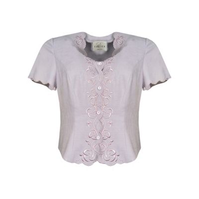 Eastex Scallop embellished light pink blouse