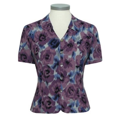 Eastex Multi- purple floral blouse