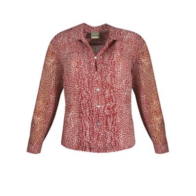 Eastex Long sleeve mid red print blouse
