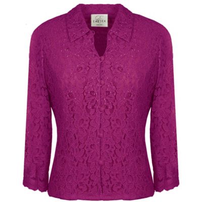 Eastex 3/4 Sleeve beaded lace blouse