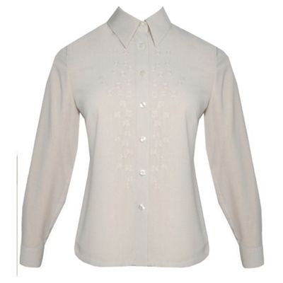 Eastex Long sleeve embellished square blouse