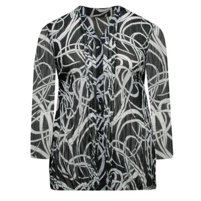 Ann Harvey Black Ruffle Print Blouse