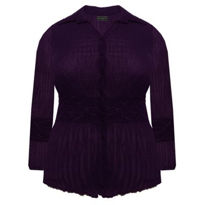 Purple Pleated Waist Blouse