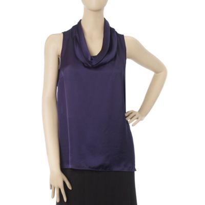 Ann Harvey Purple Cowl Neck Blouse