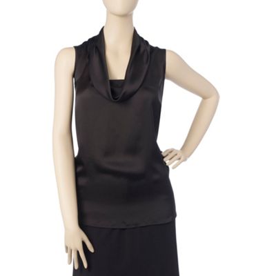 Ann Harvey Black Cowl Neck Blouse