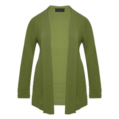 Green Ribbed Cardigan