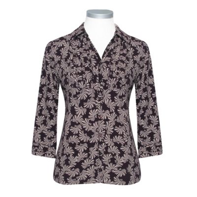 Dash Blackcurrant Fan Print Blouse