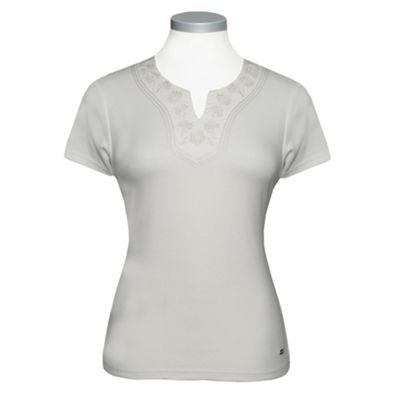 Cream Notch Neck Top