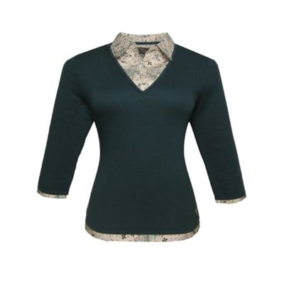 Dark green 2in1 paisley blouse