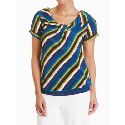 Stripe Bubble hem blouse