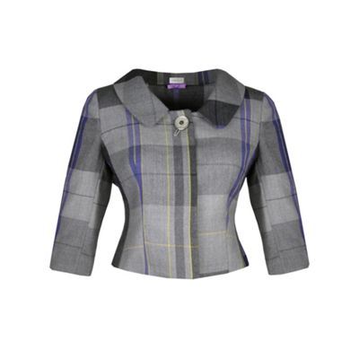 Petite Grey Check Twill Jacket