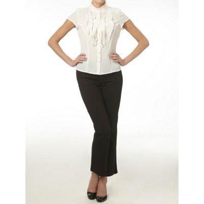 Minuet Petite Petite Ivory Frill Front Blouse