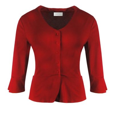 Minuet Petite Petite Cherry Peplum Jersey Blouse