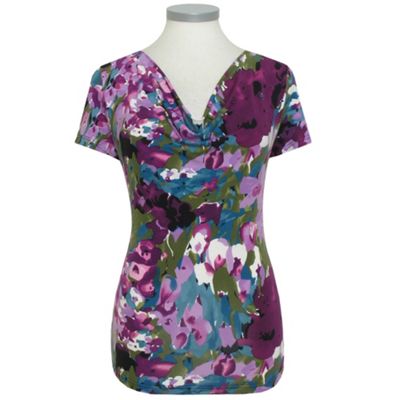 Alexon Printed Jersey Cowl Neck Top