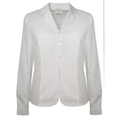 Eastex Ivory long sleeve rever collar blouse