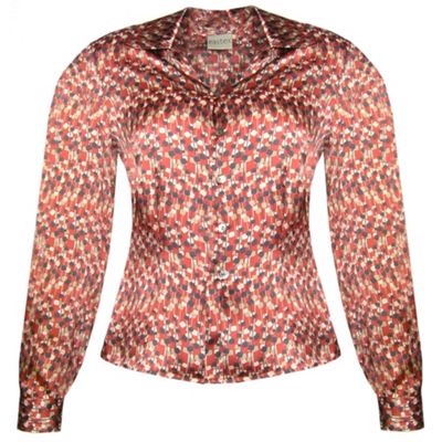 Eastex Red multi classic spot print blouse