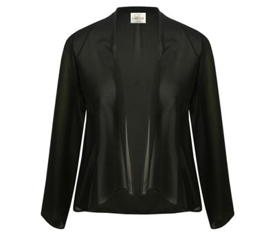 Eastex Black plain waterfall blouse