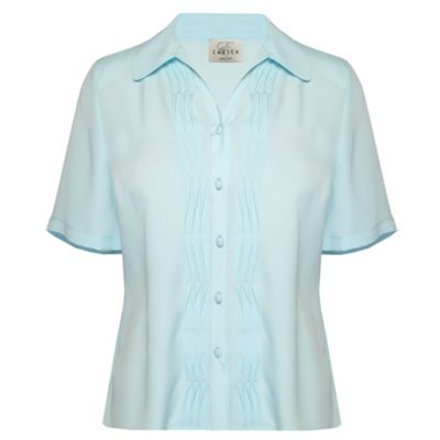 Eastex Light teal essential classic short sleeve blouse