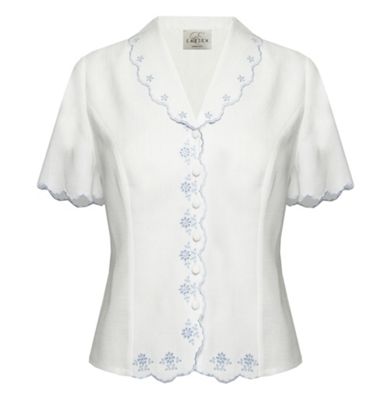 Eastex Short sleeve embroidered anglais blouse